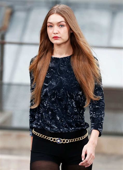 Gigi Hadid walks catwalk crasher off Chanel stage 